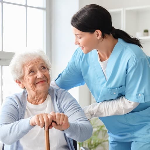 Caregiver with client